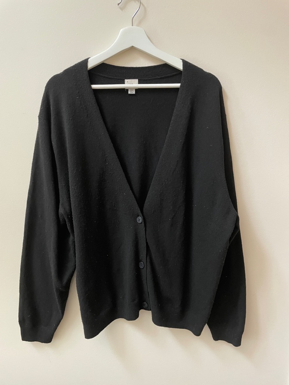 a new day Black V-Neck Button Front Cardigan Sweater